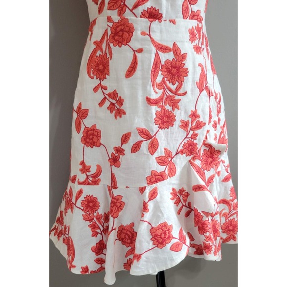 Rebecca Taylor Scarlet Embroidered Linen Dress - Picture 7 of 8